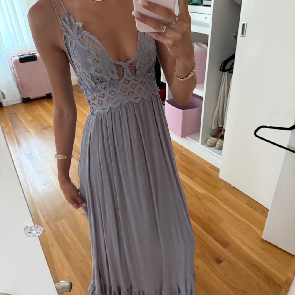 Free People Lace Maxi Dress in Lilac